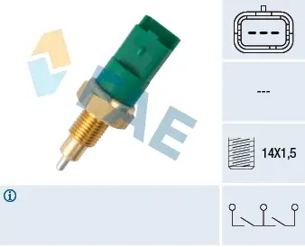 Renault Clio 4 2012-2018 1.5 dCi Tüm Modeller Geri Vites Müşürü Yeşil 3 Fişli Yerli Marka FAE 40998
