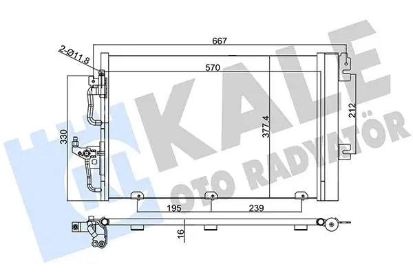 Opel Astra H 1.4-1.6 16V *Z14xep-Z16xep Klima Radyatörü (Kondenser)  KALE 393400