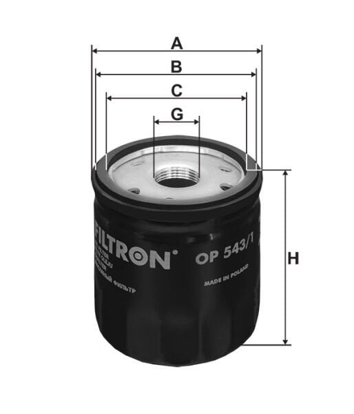 FILTRON OP543 | Yağ Filtresi Connect-Focus 1.8Tdci-Di