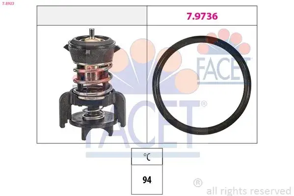 Termostat 94 º A1 A3 Q2 Q3 Tt Ateca Ibiza Leon Toledo Kamıq Karoq Kodiaq Octavia Superb Yeti Arteon Caddy Golf VII Passat Tiguan Touran Crafter T7 13 > > 1.6 2.0 TDI Ddya Clha Clhb Cxxa Ddyb Dava Daub FACET 7.8933