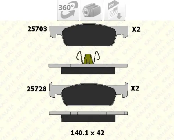 KALE B2572818005 | Renaut Clio 4 2012-2014 Ön Fren Balata Takımı Ufak Tip